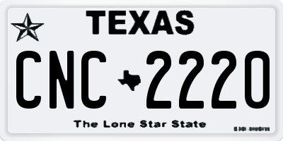TX license plate CNC2220