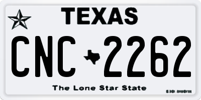 TX license plate CNC2262