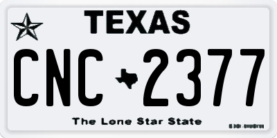 TX license plate CNC2377