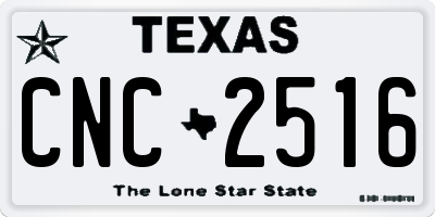 TX license plate CNC2516