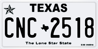 TX license plate CNC2518