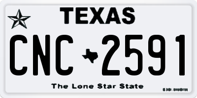 TX license plate CNC2591