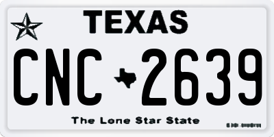 TX license plate CNC2639