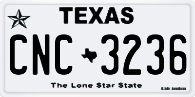 TX license plate CNC3236