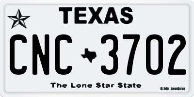 TX license plate CNC3702