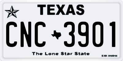 TX license plate CNC3901