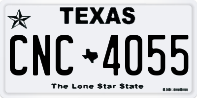 TX license plate CNC4055