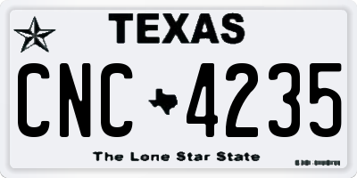 TX license plate CNC4235