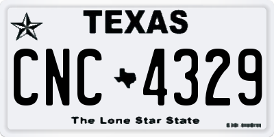 TX license plate CNC4329