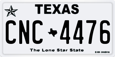 TX license plate CNC4476