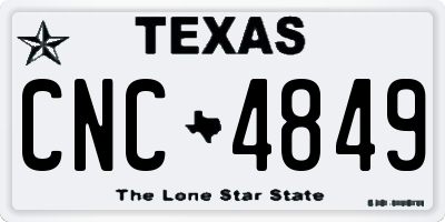 TX license plate CNC4849