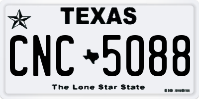 TX license plate CNC5088