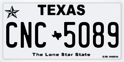 TX license plate CNC5089