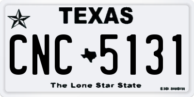 TX license plate CNC5131