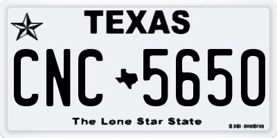TX license plate CNC5650