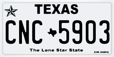 TX license plate CNC5903