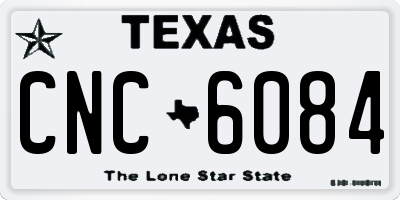 TX license plate CNC6084