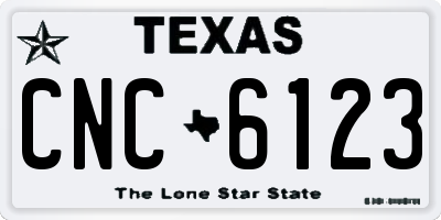 TX license plate CNC6123
