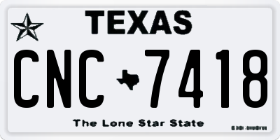 TX license plate CNC7418