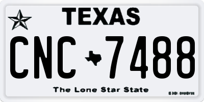 TX license plate CNC7488