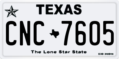 TX license plate CNC7605
