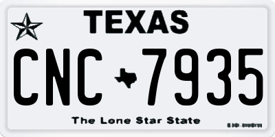 TX license plate CNC7935