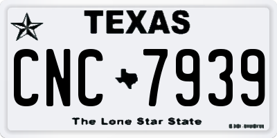 TX license plate CNC7939