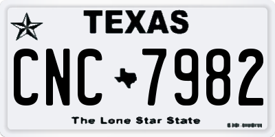 TX license plate CNC7982