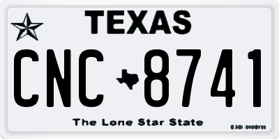 TX license plate CNC8741