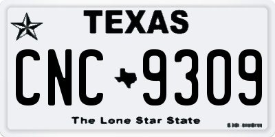 TX license plate CNC9309
