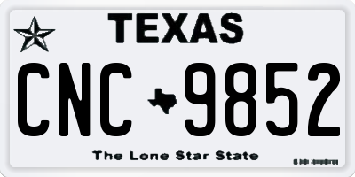 TX license plate CNC9852