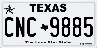TX license plate CNC9885