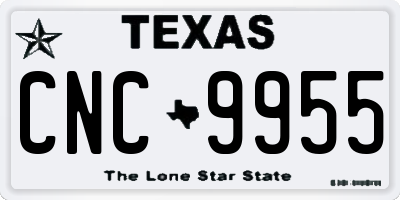 TX license plate CNC9955