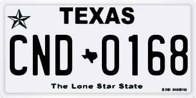 TX license plate CND0168