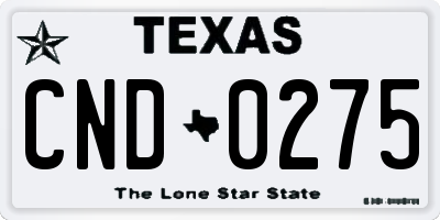 TX license plate CND0275