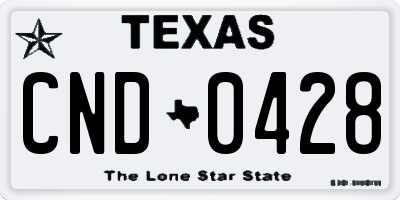 TX license plate CND0428