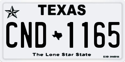 TX license plate CND1165