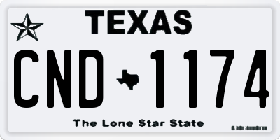 TX license plate CND1174