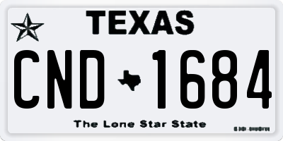 TX license plate CND1684