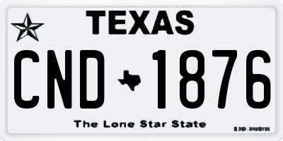 TX license plate CND1876