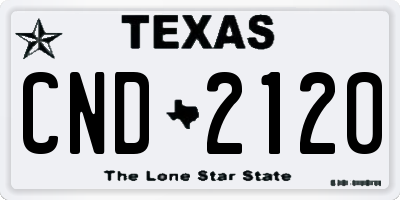 TX license plate CND2120