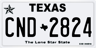 TX license plate CND2824