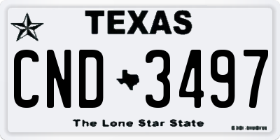TX license plate CND3497