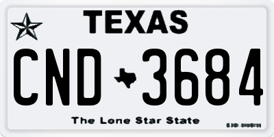 TX license plate CND3684