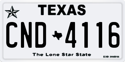 TX license plate CND4116