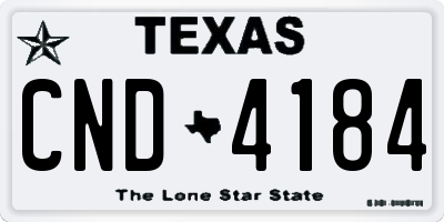 TX license plate CND4184