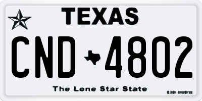 TX license plate CND4802