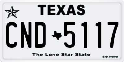 TX license plate CND5117