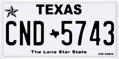 TX license plate CND5743