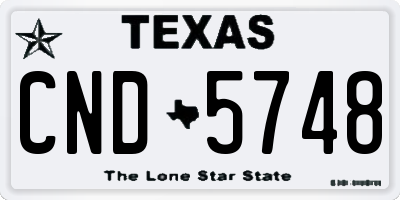 TX license plate CND5748